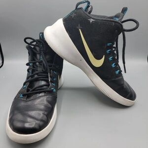 NIKE AIR HYPERFRESH STARS HIGHS BLACK LEATHER MENS SIZE 8.5 SHOES 811355-034